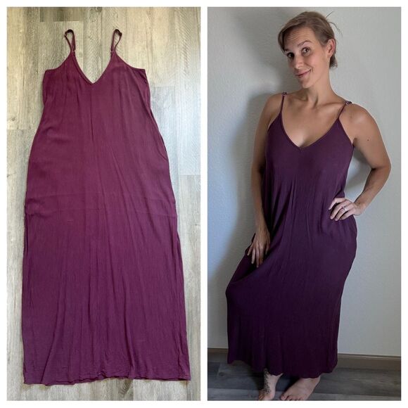 Lovestitch Maxi Dress Pockets Adjustable Spaghetti Straps Small Medium Flowy - Picture 2 of 10
